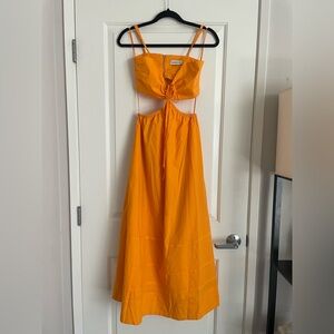 NICHOLAS Bright Orange Backless‎ Dress Maxi Midi Size 4